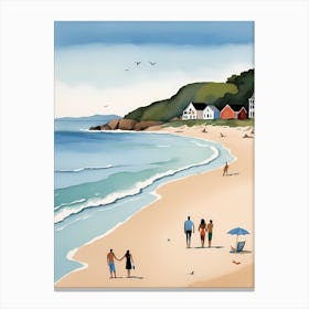 People On The Beach Painting (53) Canvas Print