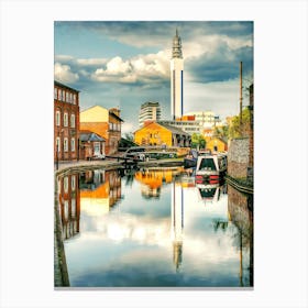 Reflections In The Canal In Birmingham Canvas Print