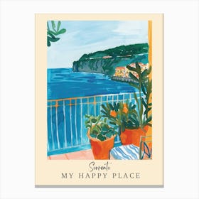 My Happy Place Sorrento 2 Travel Poster Canvas Print