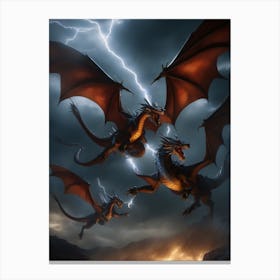 Lightning Dragons Canvas Print