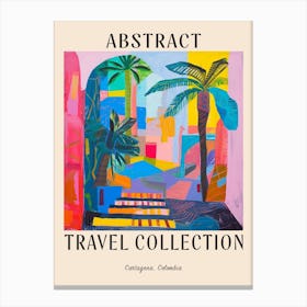 Abstract Travel Collection Poster Cartagena Colombia 3 Canvas Print