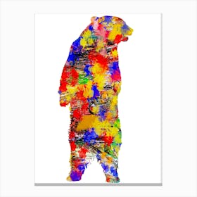 Animal Negative Space ― Bear Stand Canvas Print