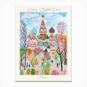 Poster Of Moscow, Dreamy Storybook Illustration 4 Canvas Print