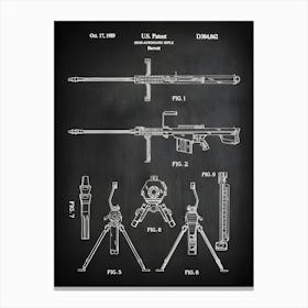 50 Caliber Gun Patent Print 50 Caliber Art Semi Automatic Rifle Decor Barrett Rifle Patent Print Patent Print G0621 Canvas Print