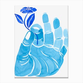 Blue Hand Canvas Print