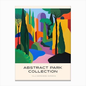 Abstract Park Collection Poster Villa Borghese Gardens Rome 3 Canvas Print