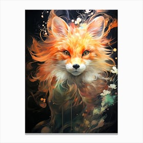 Cute Floral Fox 1 Canvas Print