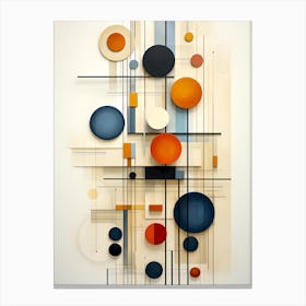 Modern Geometric Abstract Art | Minimalist Design with Circles and Lines Canvas Print