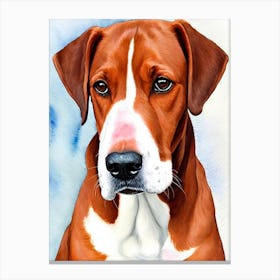 Redbone Coonhound 2 Watercolour dog Canvas Print