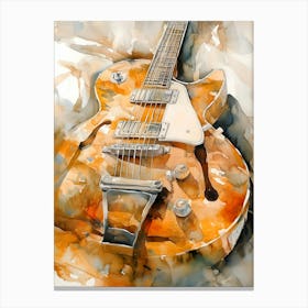 Watercolor Guitar Painting 3 Canvas Print