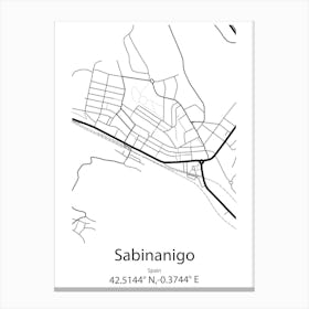 Sabinanigo,Spain Minimalist Map Canvas Print