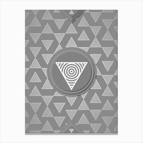 Geometric Glyph Sigil with Hex Array Pattern in Gray n.0182 Canvas Print