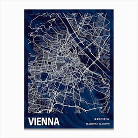 Vienna Crocus Marble Map Canvas Print