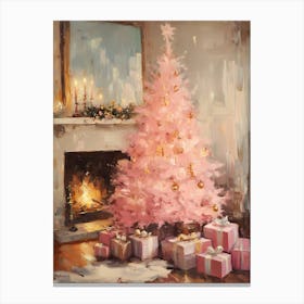 Pink Christmas Tree 6 Canvas Print