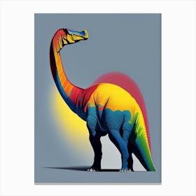 Edmontosaurus Primary Colours Dinosaur Canvas Print