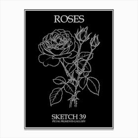 Roses Sketch 39 Poster Inverted Canvas Print