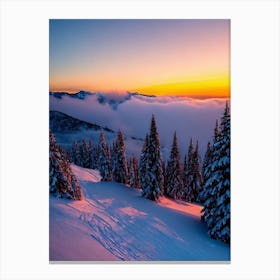Copper Mountain, Usa Sunrise Skiing Poster Canvas Print