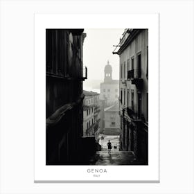 Poster Of Genoa, Italy, Black And White Analogue Photography 4 Canvas Print