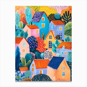 Matisse Inspired, Colorful Houses, Fauvism Style Canvas Print