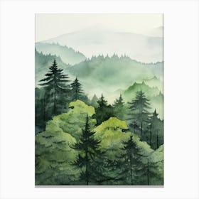 Green Forest Nature Scenery 1 Canvas Print