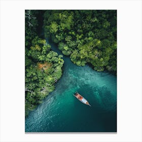 Boat In The Jungle Canvas Print