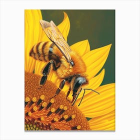 Andrena Bee Storybook Illustration 8 Canvas Print