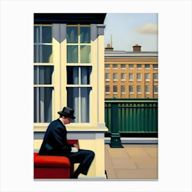 Man On A Bench Canvas Print