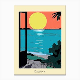 Poster Of Minimal Design Style Of Barbados 3 Canvas Print