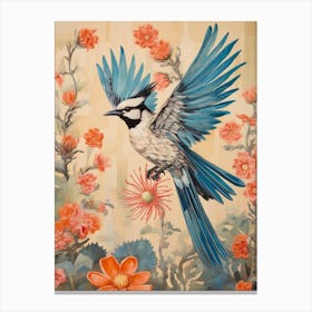 Blue Jay 2 Detailed Bird Painting Canvas Print