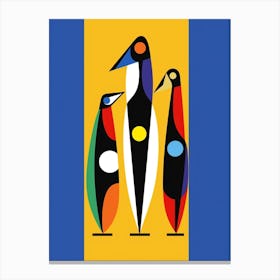 Penguin Abstract Minimalist 2 Canvas Print