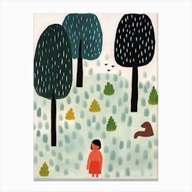 Into The Woods Scene, Tiny People And Illustration 6 Canvas Print