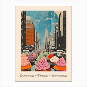 Cupcakes + Travel = Happiness Poster 1 Canvas Print