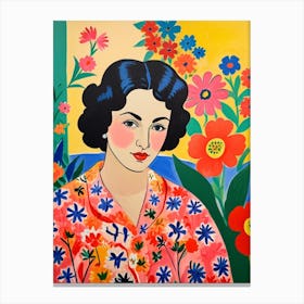 Woman With Flowers 7 Canvas Print