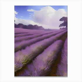 Lavendar Field Nature Setting Landscape Farm Crop Fragrant Purple Pretty Flowers Herbs Scene Canvas Print