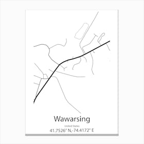 Wawarsing,United States Minimalist Map Lienzo