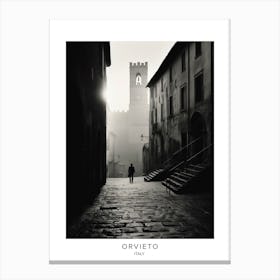 Poster Of Orvieto, Italy, Black And White Analogue Photography 1 Canvas Print