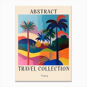 Abstract Travel Collection Poster Paraguay 2 Canvas Print