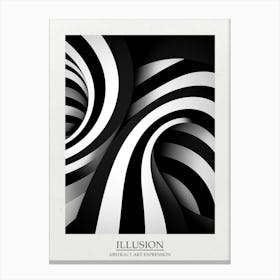 Illusion Abstract Black And White 6 Poster Canvas Print
