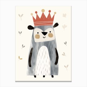 Little Raccoon 2 Wearing A Crown Canvas Print