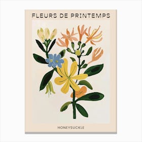 Spring Floral French Poster  Honeysuckle 1 Canvas Print