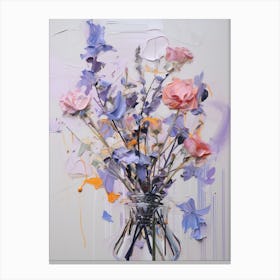Abstract Flower Painting Lavender Canvas Print