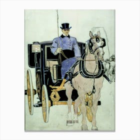 Driver With Horse And Carriage, Edward Penfield Canvas Print