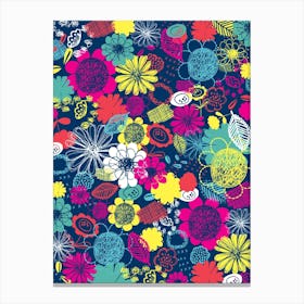 Floral Fantastic Blue Canvas Print