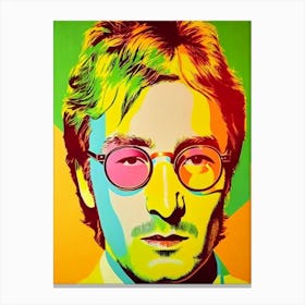John Lennon 2 Colourful Pop Art Canvas Print