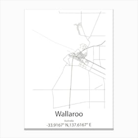 Wallaroo,Australia Minimalist Map Canvas Print