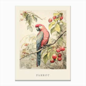 Beatrix Potter Inspired  Animal Watercolour Parrot 2 Canvas Print
