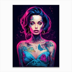 Sexy Neon Angelina Jolie Witch Canvas Print