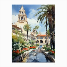Balboa Park Usa Watercolour Painting Canvas Print