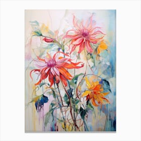 Abstract Flower Painting Bee Balm 2 Canvas Print