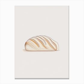Currant Bread Bakery Product Minimalist Line Drawing Canvas Print